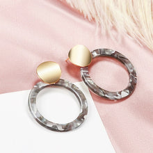 Load image into Gallery viewer, BICUX Vintage Acrylic Statement Drop Earrings for Women 2019 Fashion Jewelry Korean Metal Geometric Gold Hanging Dangle Earring