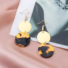 Load image into Gallery viewer, BICUX Vintage Acrylic Statement Drop Earrings for Women 2019 Fashion Jewelry Korean Metal Geometric Gold Hanging Dangle Earring