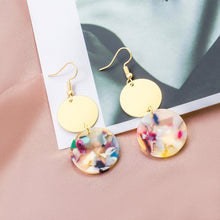 Load image into Gallery viewer, BICUX Vintage Acrylic Statement Drop Earrings for Women 2019 Fashion Jewelry Korean Metal Geometric Gold Hanging Dangle Earring
