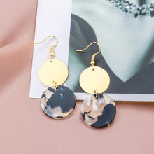 Load image into Gallery viewer, BICUX Vintage Acrylic Statement Drop Earrings for Women 2019 Fashion Jewelry Korean Metal Geometric Gold Hanging Dangle Earring