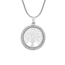 Load image into Gallery viewer, Hot Tree of Life Crystal Round Small Pendant Necklace Gold Silver Colors Bijoux Collier Elegant Women Jewelry Gifts