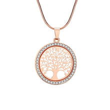 Load image into Gallery viewer, Hot Tree of Life Crystal Round Small Pendant Necklace Gold Silver Colors Bijoux Collier Elegant Women Jewelry Gifts