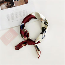 Load image into Gallery viewer, Square Scarf Hair Tie Band For Business Party Women Elegant Small Vintage Skinny Retro Head Neck Silk Satin Scarf