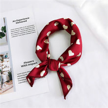 Load image into Gallery viewer, Square Scarf Hair Tie Band For Business Party Women Elegant Small Vintage Skinny Retro Head Neck Silk Satin Scarf