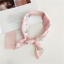 Load image into Gallery viewer, Square Scarf Hair Tie Band For Business Party Women Elegant Small Vintage Skinny Retro Head Neck Silk Satin Scarf