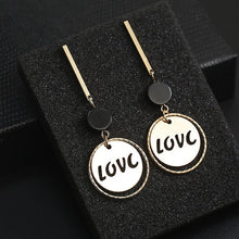 Load image into Gallery viewer, Korean Fashion Long Slope Geometric asymmetry Rhinestone circle earrings new Acrylic earring for women Gift Party Wedding