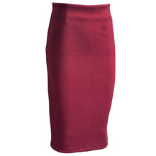 Load image into Gallery viewer, Sainishi Super Deals Women Suede Solid Color Pencil Skirt Female Spring Autumn Basic High Waist Bodycon Split Knee Length Skirts
