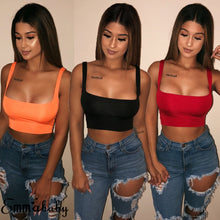 Load image into Gallery viewer, 2019 Sexy Women Solid Strappy Tanks Vest Crop Top Summer Sleeveless Slash Neck Tanks Beach Women Sports Tank Tops