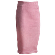 Load image into Gallery viewer, Sainishi Super Deals Women Suede Solid Color Pencil Skirt Female Spring Autumn Basic High Waist Bodycon Split Knee Length Skirts