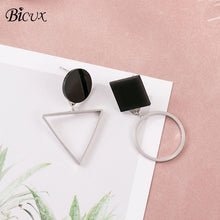 Load image into Gallery viewer, BICUX Vintage Acrylic Statement Drop Earrings for Women 2019 Fashion Jewelry Korean Metal Geometric Gold Hanging Dangle Earring