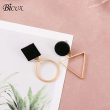Load image into Gallery viewer, BICUX Vintage Acrylic Statement Drop Earrings for Women 2019 Fashion Jewelry Korean Metal Geometric Gold Hanging Dangle Earring