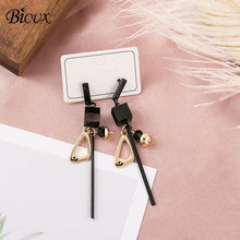 Load image into Gallery viewer, BICUX Vintage Acrylic Statement Drop Earrings for Women 2019 Fashion Jewelry Korean Metal Geometric Gold Hanging Dangle Earring