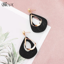 Load image into Gallery viewer, BICUX Vintage Acrylic Statement Drop Earrings for Women 2019 Fashion Jewelry Korean Metal Geometric Gold Hanging Dangle Earring