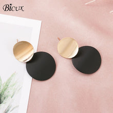 Load image into Gallery viewer, BICUX Vintage Acrylic Statement Drop Earrings for Women 2019 Fashion Jewelry Korean Metal Geometric Gold Hanging Dangle Earring