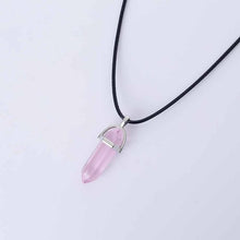 Load image into Gallery viewer, Hot sale Hexagonal Column Quartz Necklaces Pendants Fashion Natural Stone Bullet Pink Crystal Pendant Necklace For Women Jewelry